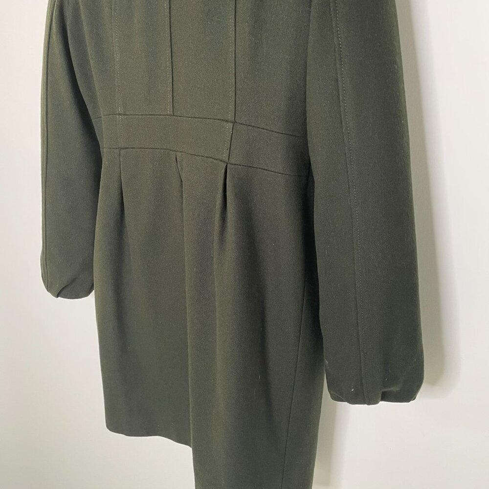 Coat | Guess Princess Wool Peacoat Hunter Green | Feminine Classic Old Money | M - Picture 12 of 16